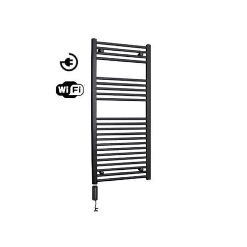 Radiator Sanicare Denso Met Wifi 111,8 x 45 cm Zwart Met Thermostaat Chroom 