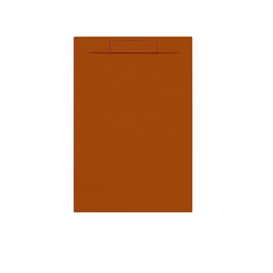 Douchebak + Sifon Allibert Rectangle 120x80 cm Satijn Koper Oranje