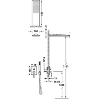 Regendoucheset Inbouw Tres Slim Exclusive Met Wanddouche en Handdoucheset met Staafhanddouche Mat Goud