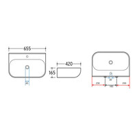 Wastafel Wiesbaden Finta 65.5 x 42 x 16.5 cm Keramiek Glans Wit