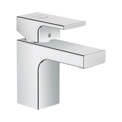 Wastafelmengkraan HansGrohe Vernis Shape Eengreeps 70 CoolStart Zinc Met Trekwaste Chroom 