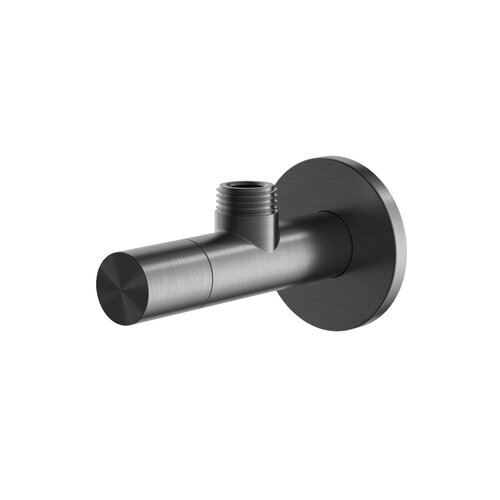 Hotbath Archie Hoekstopkraan Rond Met Filter 1/2 Geborsteld Gunmetal PVD 