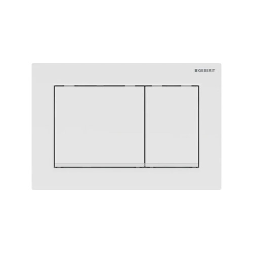 Drukplaat Geberit Omega 30 voor 2-toets Spoeling met Mat Witte Designstroken Wit 
