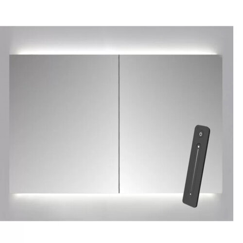 Spiegelkast Sanicare Qlassics Ambiance 70x60 cm Met Dubbelzijdige Spiegeldeuren, LED Verlichting En Afstandsbediening Truffel 