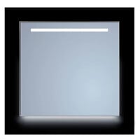 Spiegel Sanicare Q-Mirrors 80x70 cm Vierkant Met Aan De Bovenkant & Onderzijde LED Warm White, Omlijsting Aluminium incl. ophangmateriaal Zonder Schakelaar