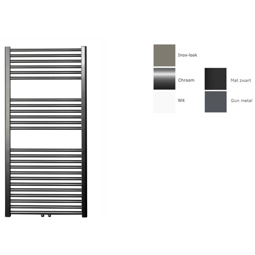 Sanicare design radiator midden aansluiting recht 120 x 60 cm. Gunmetal 