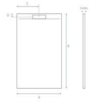 Douchebak Aquasplash Talpo 120x90x3 cm Composietsteen Mat Grijs