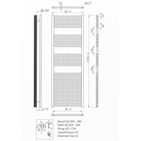 Radiator Sanicare Snode Met Wifi 172 x 45 cm Gunmetal Met Thermostaat Chroom