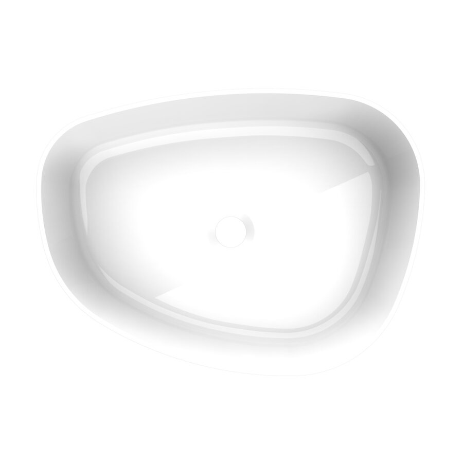 Waskom Arcqua Rocker Cast Marble 50x37 cm Organisch Glans Wit