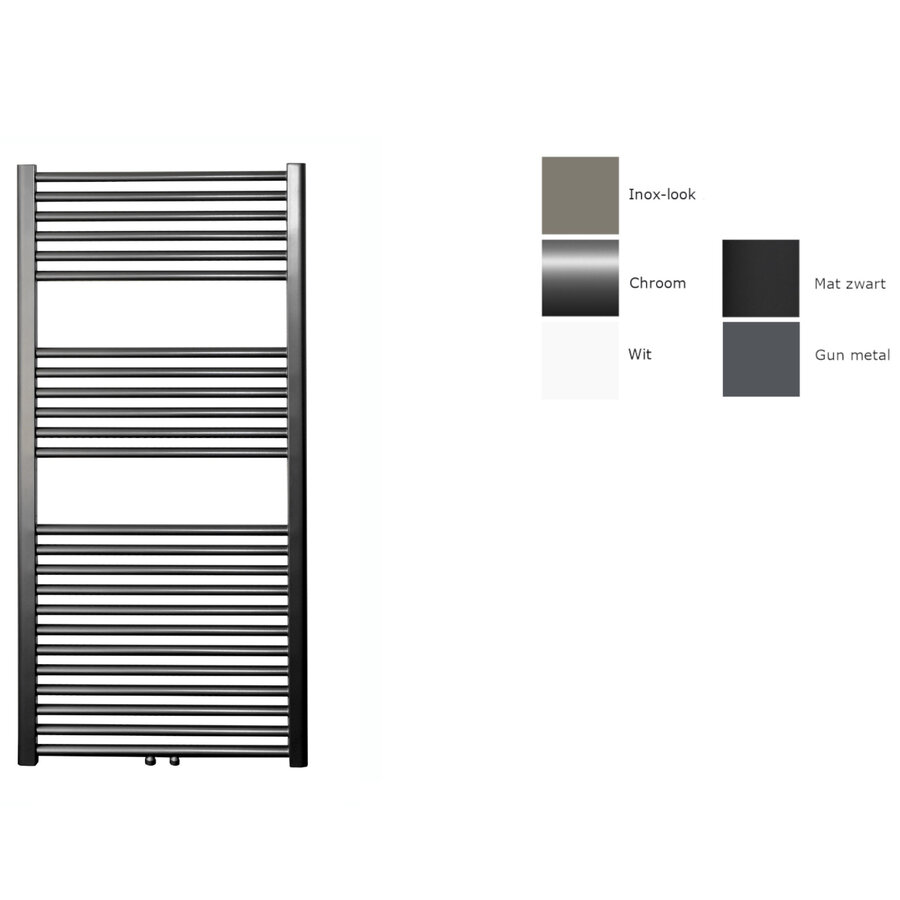 Sanicare design radiator midden aansluiting recht 120 x 60 cm. Gunmetal