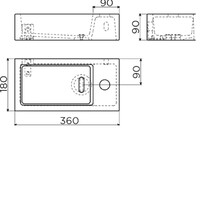 Clou Flush Fontein Met Kraangat Rechts Mat Grijs Keramiek 36 cm