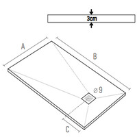 Douchebak Aquasplash Renovi 120x90x3 cm Composietsteen Mat Zwart