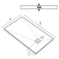 Douchebak Aquasplash Renovi 160x90x3 cm Composietsteen Mat Wit