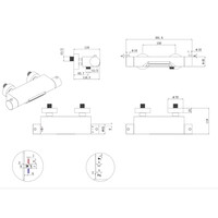 Badkraan Wiesbaden Style Waterval Thermostatisch 1/2 inch Geborsteld Staal