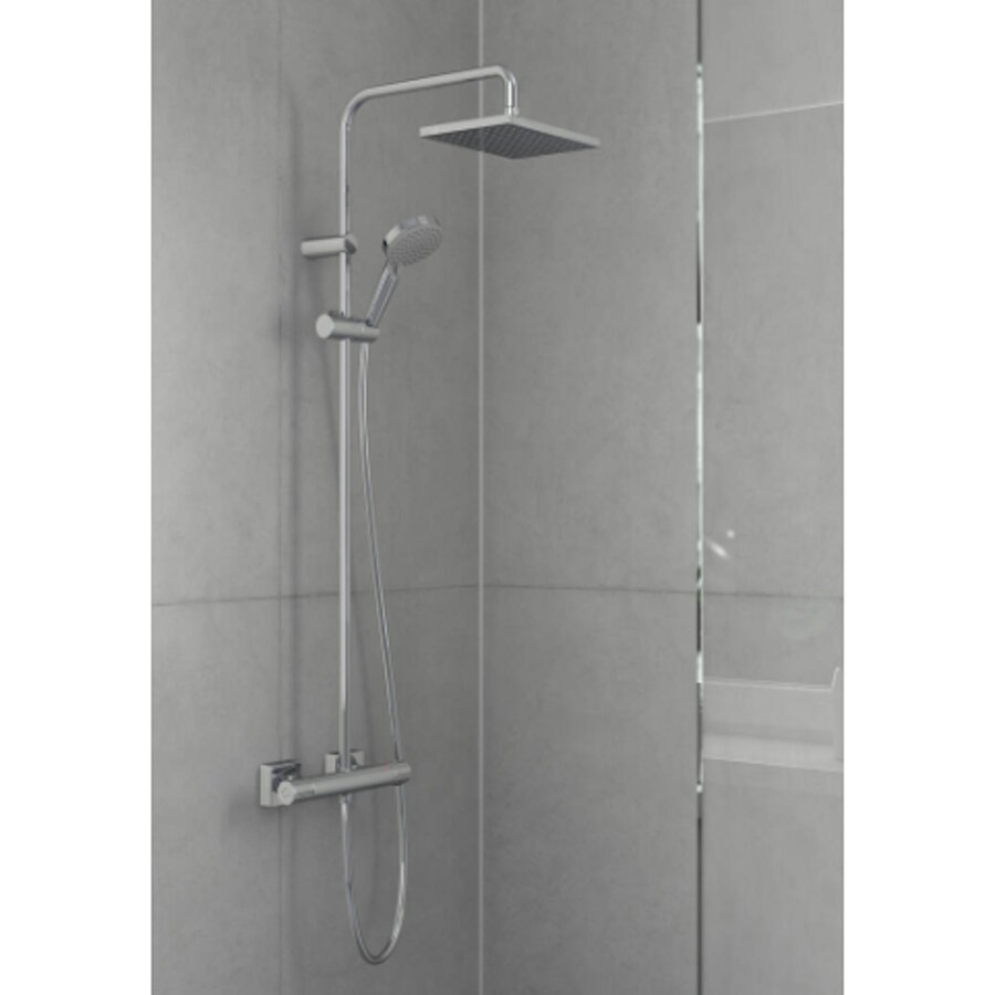 Regendouche set HansGrohe Vernis Shape Showerpipe 230 1 Jet met Douchethermostaat Chroom
