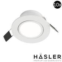 Inbouwspot Häsler Ancona Incl. Fase Aansnijding Dimbaar 8 cm 4 Watt Helder Wit RVS Set 10x