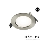 Inbouwspot Häsler Comarruga Incl. Fase Aansnijding Dimbaar 9.2 cm 4 Watt Helder Wit RVS Set 10x