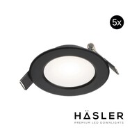 Inbouwspot Häsler Murcia Incl. Fase Aansnijding Dimbaar 9.2 cm 4 Watt Helder Wit Zwart Set 10x