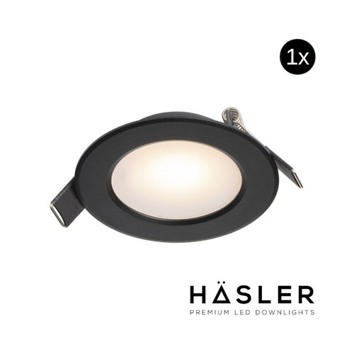 Inbouwspot Häsler Murcia Incl. Fase Aansnijding Dimbaar 9.2 cm 4 Watt Warm Wit Zwart Set 10x 