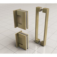 Scharnierset + Hendel tbv Nisdeur Wiesbaden Zonder Profiel Geborsteld Messing