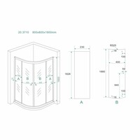 Douchecabine Aktie Kwartrond 80X80X190 Cm 5Mm Helder Glas