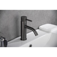 Wastafelkraan Wiesbaden Ribbd Opbouw Mengkraan Gunmetal