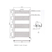 Designradiator Boss & Wessing Vertico Multirail 100x60 cm Wit Zij-Onderaansluiting