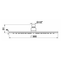 Luxe Mess.Hoofddouche Rond 300Mmx8Mm Chroom