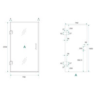 Wiesbaden profielloze nisdeur 800x2000 8mm NANO glas