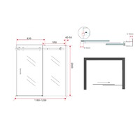 Nisdeur Wiesbaden schuifdeur 120x200cm 8mm NANO coating