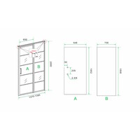 Nisdeur Horizon met Vast Paneel 140x200 cm 8 mm NANO Mat Zwart