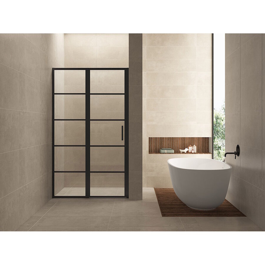 Nisdeur Horizon met Vast Paneel 120x200 cm 8 mm NANO Mat Zwart