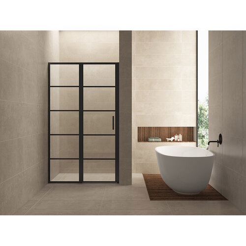 Nisdeur Horizon met Vast Paneel 110x200 cm 8 mm NANO Mat Zwart 