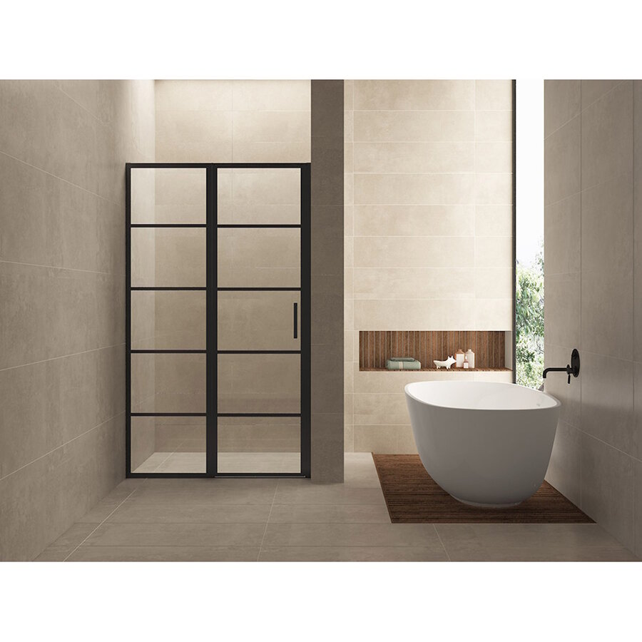 Nisdeur Horizon met Vast Paneel 110x200 cm 8 mm NANO Mat Zwart