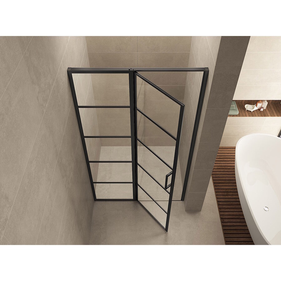 Nisdeur Horizon met Vast Paneel 100x200 cm 8 mm NANO Mat Zwart