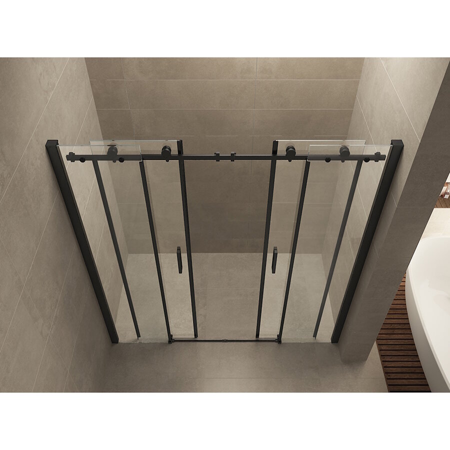 Nisdeur Wiesbaden Schuifbaar 4-Delig 180x200 cm Mat Zwart