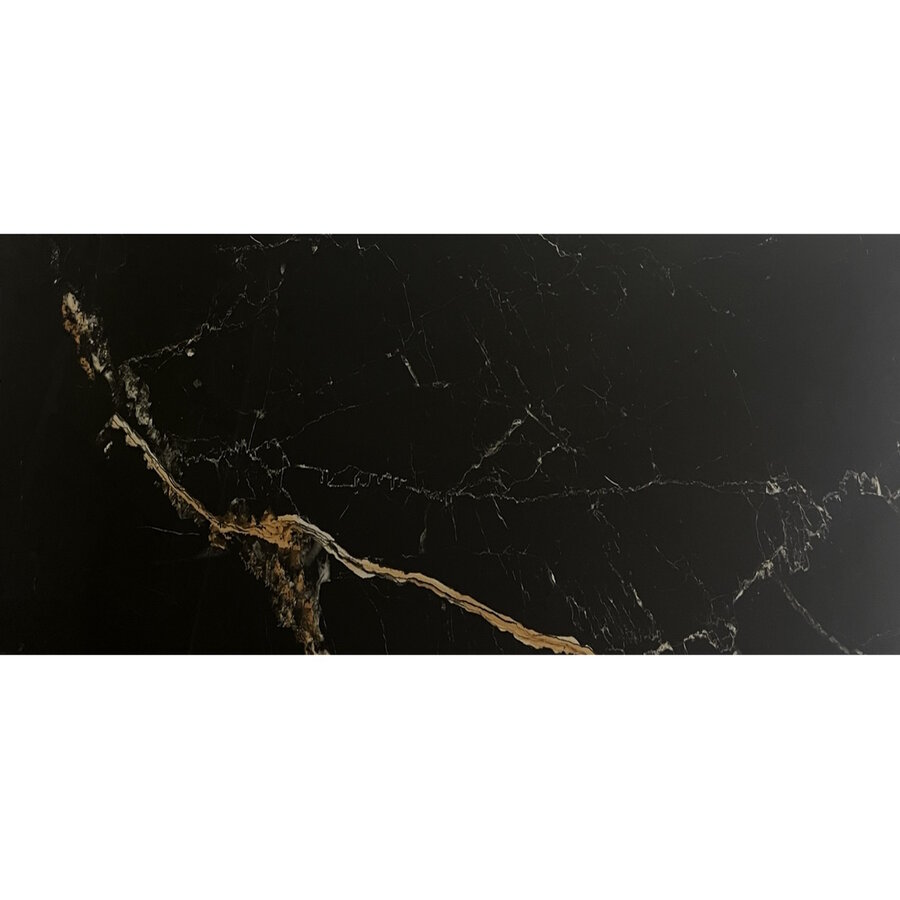 Vloertegel JS Stone Deluxe Marmerlook Zwart gepolijst 60x120 cm (Prijs Per M2)