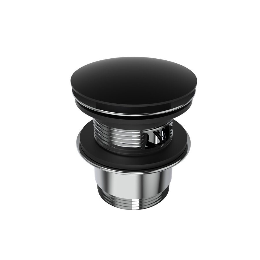 Pop Up Waste Bad Arcqua 1 1/2 Met Overloop Mat Zwart