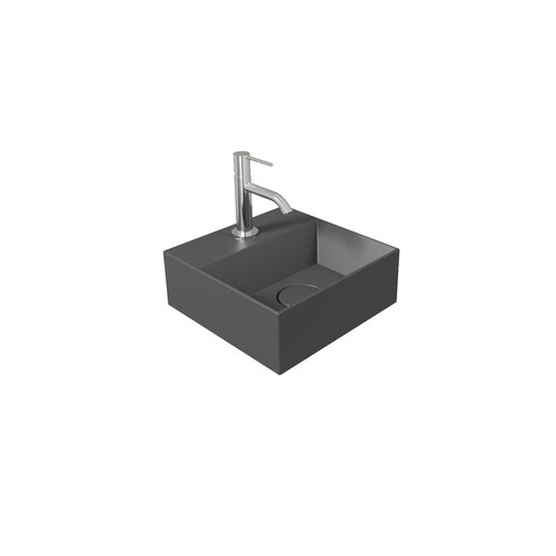 Fontein Salenzi Spy 30x30 cm Mat Antraciet (inclusief bijpassende waste) OUTLET 