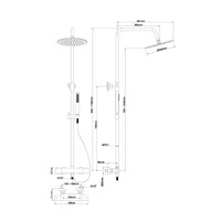 Opbouw Regendoucheset Wiesbaden Caral Thermostatische Kraan Geborsteld Koper PVD Coating