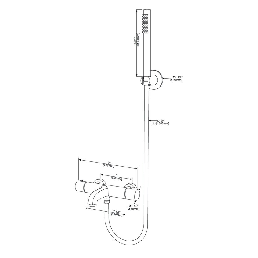 Bad/Douchekraan Aquasplash Colorato Opbouw Thermostatisch Geborsteld Koper