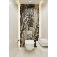 Wandpaneel Isodeco Pretoria Marble 120x260 cm SPC Mat Zwart/Grijs (Prijs per Plaat)