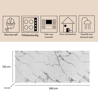 Wandpaneel Isodeco Carrara Venus 120x260 cm SPC Mat Grijs (Prijs per Plaat)