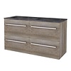 Aquasplash Badmeubelset Aquasplash Salt 120x46cm Met Grepen (Kleurkeuze) 4 Lades Met Wastafel Hardsteen Scotch Oak