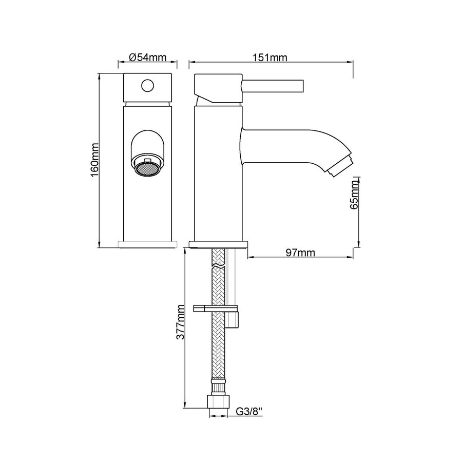 Wastafelmengkraan Abzu Laag Chroom
