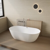 Vrijstaand Ligbad Boss & Wessing Cusco 165x83x50 cm Cast Marble Mat Wit