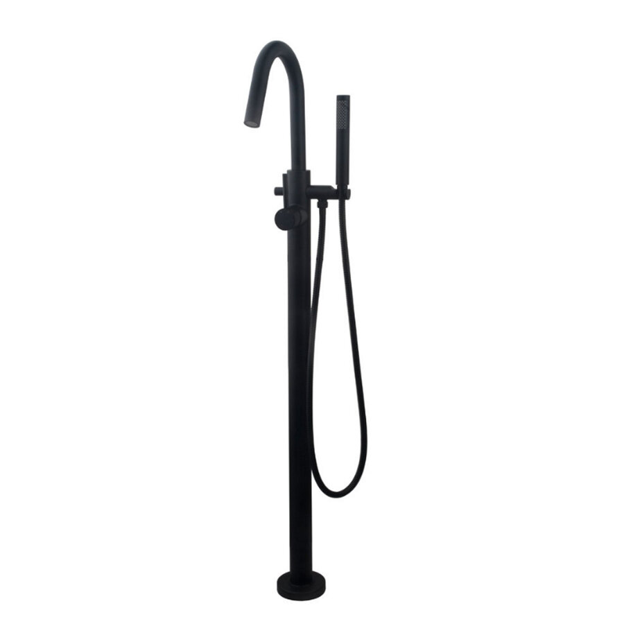 AQS Badkraan Cemal Vrijstaand Mengkraan Compleet Mat Zwart