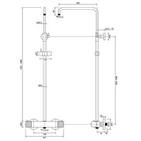 Regendoucheset Opbouw Brauer Brushed Carving 30 cm Thermostatisch met Staaf Handdouche Geborsteld RVS