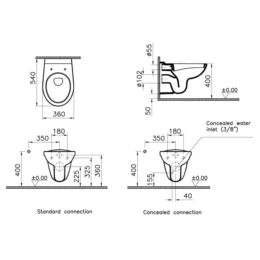 Toiletset Budget 01 B&W Basic Met B&W Drukplaat