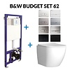 Toiletset Budget 62 Mudo Glans Wit Met B&W Drukplaat